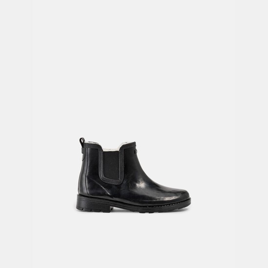 Aigle The Equestrian-inspired Fur-lined Ankle Rain Boots Women Black ZA-45680